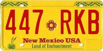 NM license plate 447RKB