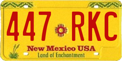 NM license plate 447RKC