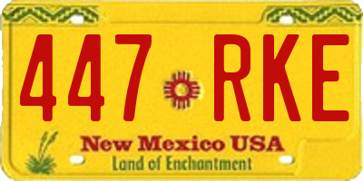 NM license plate 447RKE