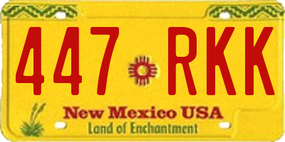 NM license plate 447RKK