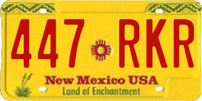 NM license plate 447RKR
