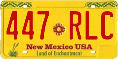 NM license plate 447RLC