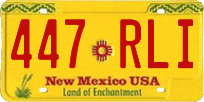 NM license plate 447RLI