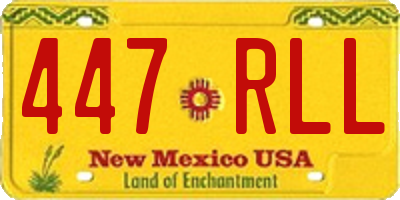 NM license plate 447RLL