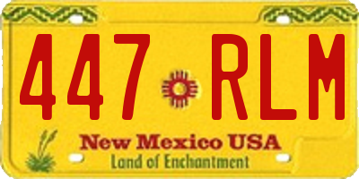 NM license plate 447RLM