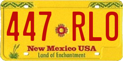 NM license plate 447RLO