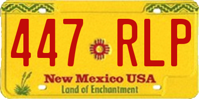 NM license plate 447RLP
