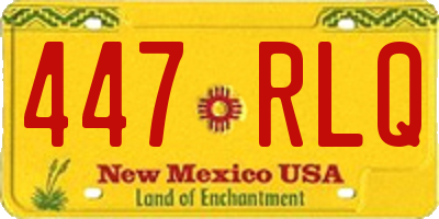 NM license plate 447RLQ