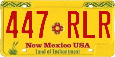 NM license plate 447RLR