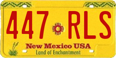 NM license plate 447RLS