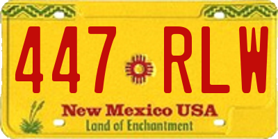 NM license plate 447RLW