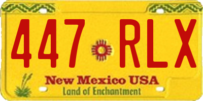 NM license plate 447RLX