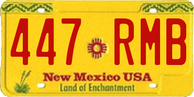 NM license plate 447RMB