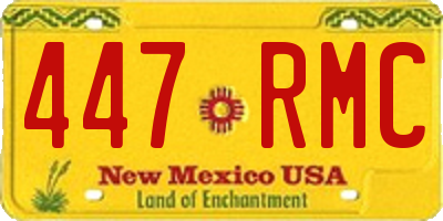 NM license plate 447RMC