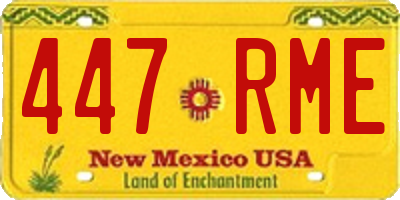 NM license plate 447RME