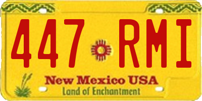 NM license plate 447RMI