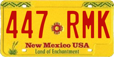 NM license plate 447RMK
