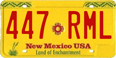NM license plate 447RML
