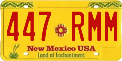 NM license plate 447RMM