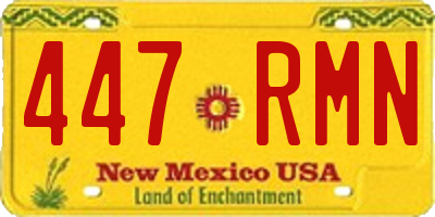 NM license plate 447RMN