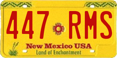 NM license plate 447RMS