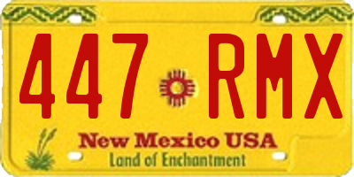 NM license plate 447RMX