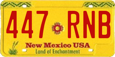 NM license plate 447RNB