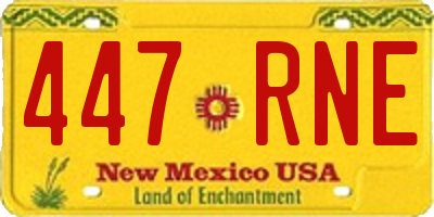 NM license plate 447RNE