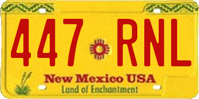 NM license plate 447RNL