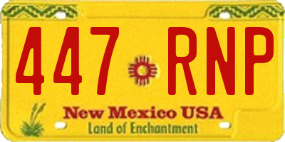 NM license plate 447RNP