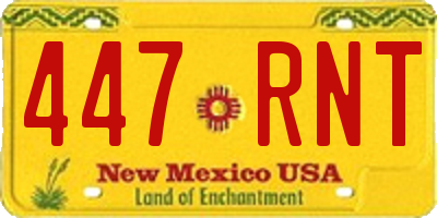 NM license plate 447RNT