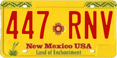 NM license plate 447RNV