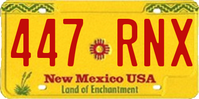 NM license plate 447RNX