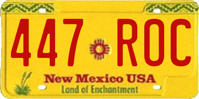 NM license plate 447ROC