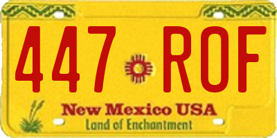 NM license plate 447ROF