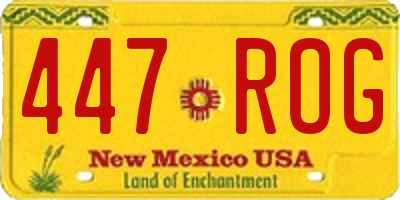 NM license plate 447ROG