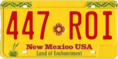NM license plate 447ROI