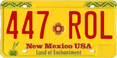 NM license plate 447ROL