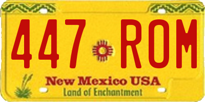 NM license plate 447ROM