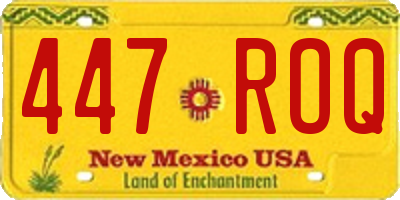 NM license plate 447ROQ