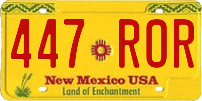 NM license plate 447ROR