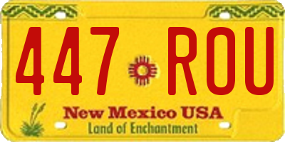 NM license plate 447ROU