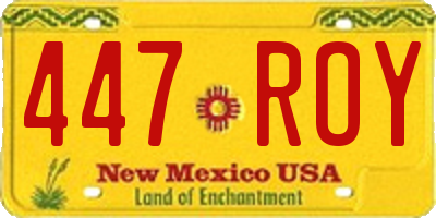 NM license plate 447ROY