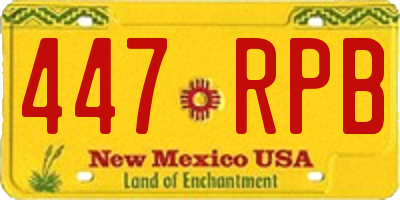 NM license plate 447RPB