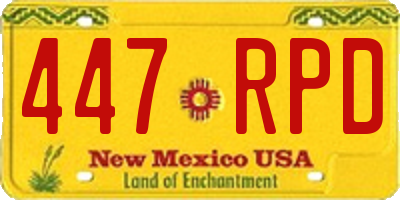 NM license plate 447RPD