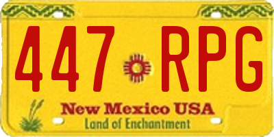 NM license plate 447RPG
