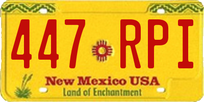 NM license plate 447RPI