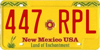 NM license plate 447RPL