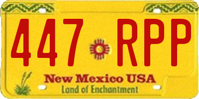 NM license plate 447RPP