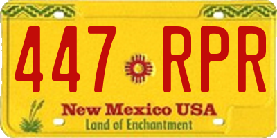 NM license plate 447RPR